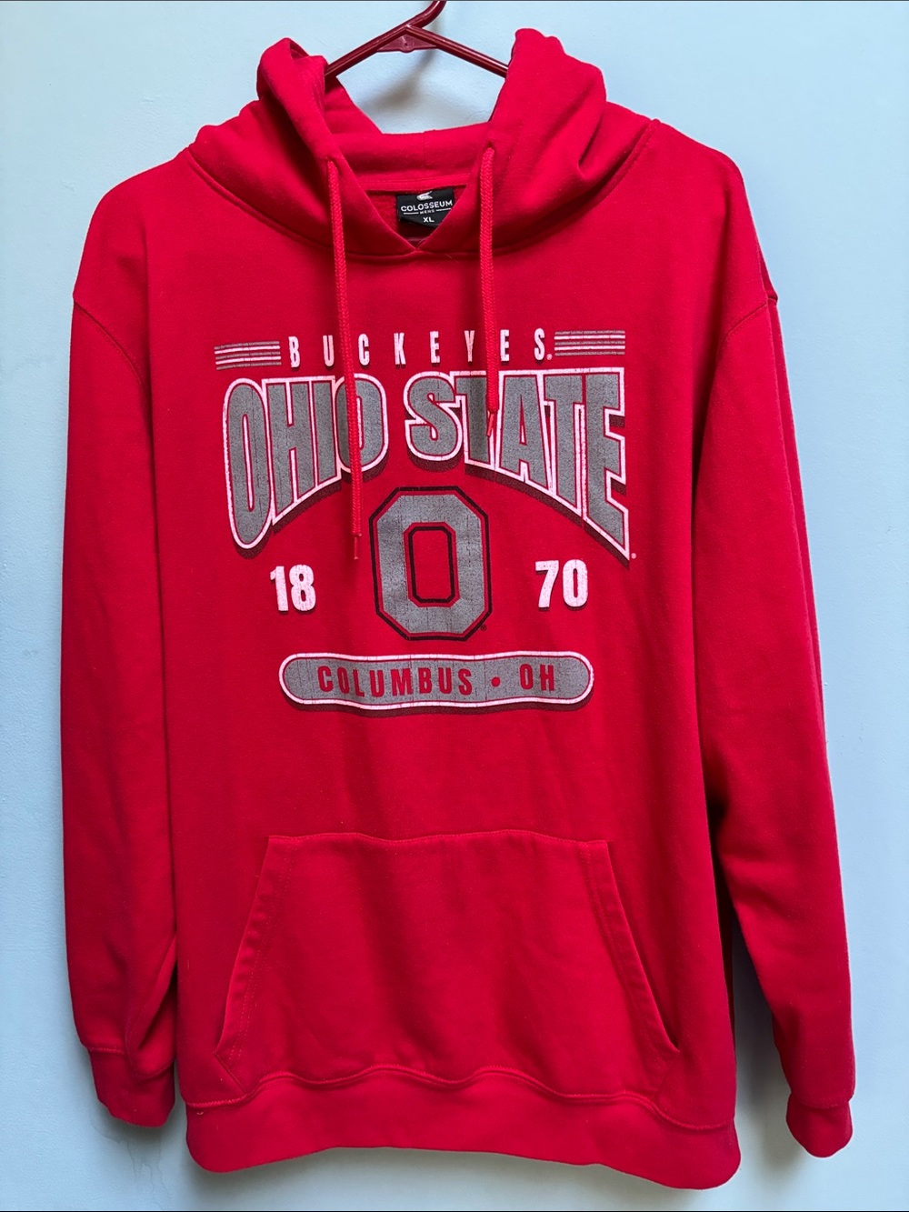 Ohio State Buckeyes Hoodie Scarlet Colosseum Sweatshirt XL NCAA Columbus